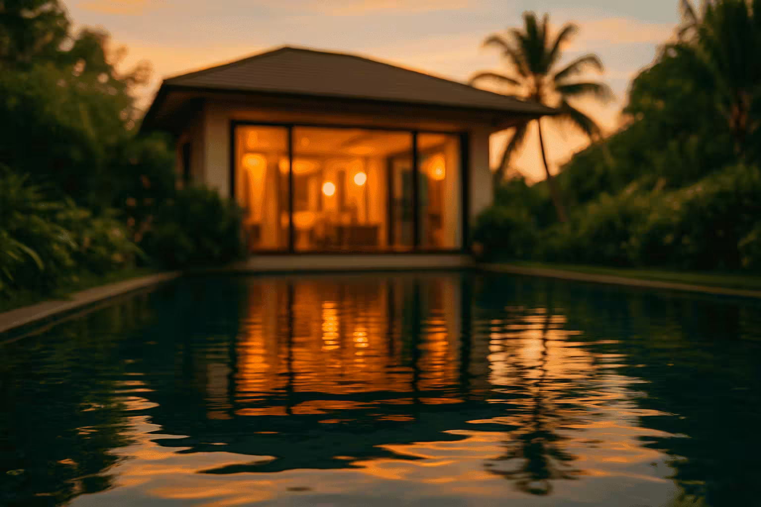 Villa moderne avec piscine et terrasse en bois à Berawa Bali